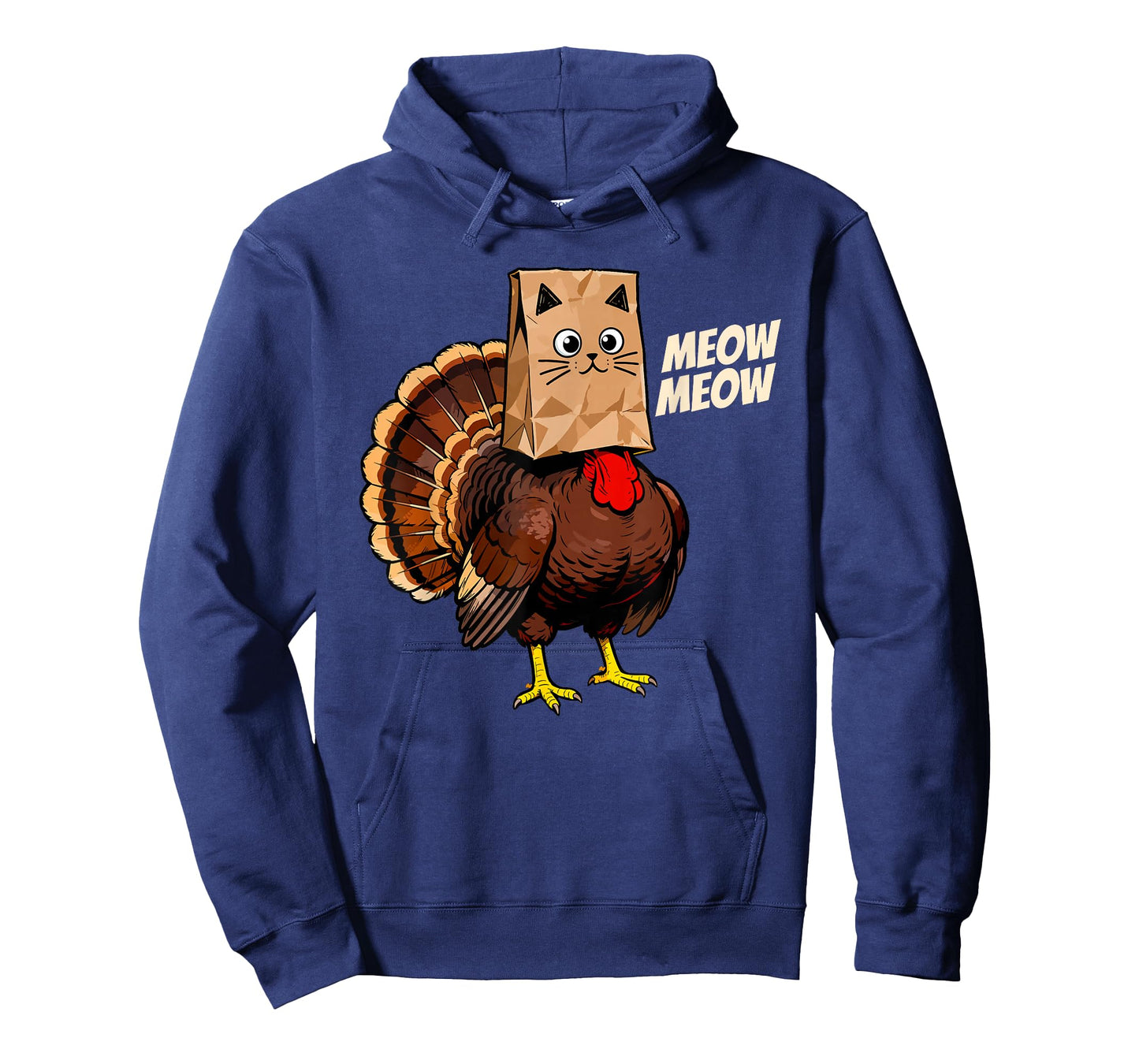Thanksgiving Turkey Cat Meow Funny Thanksgiving Men Women T-Shirt
