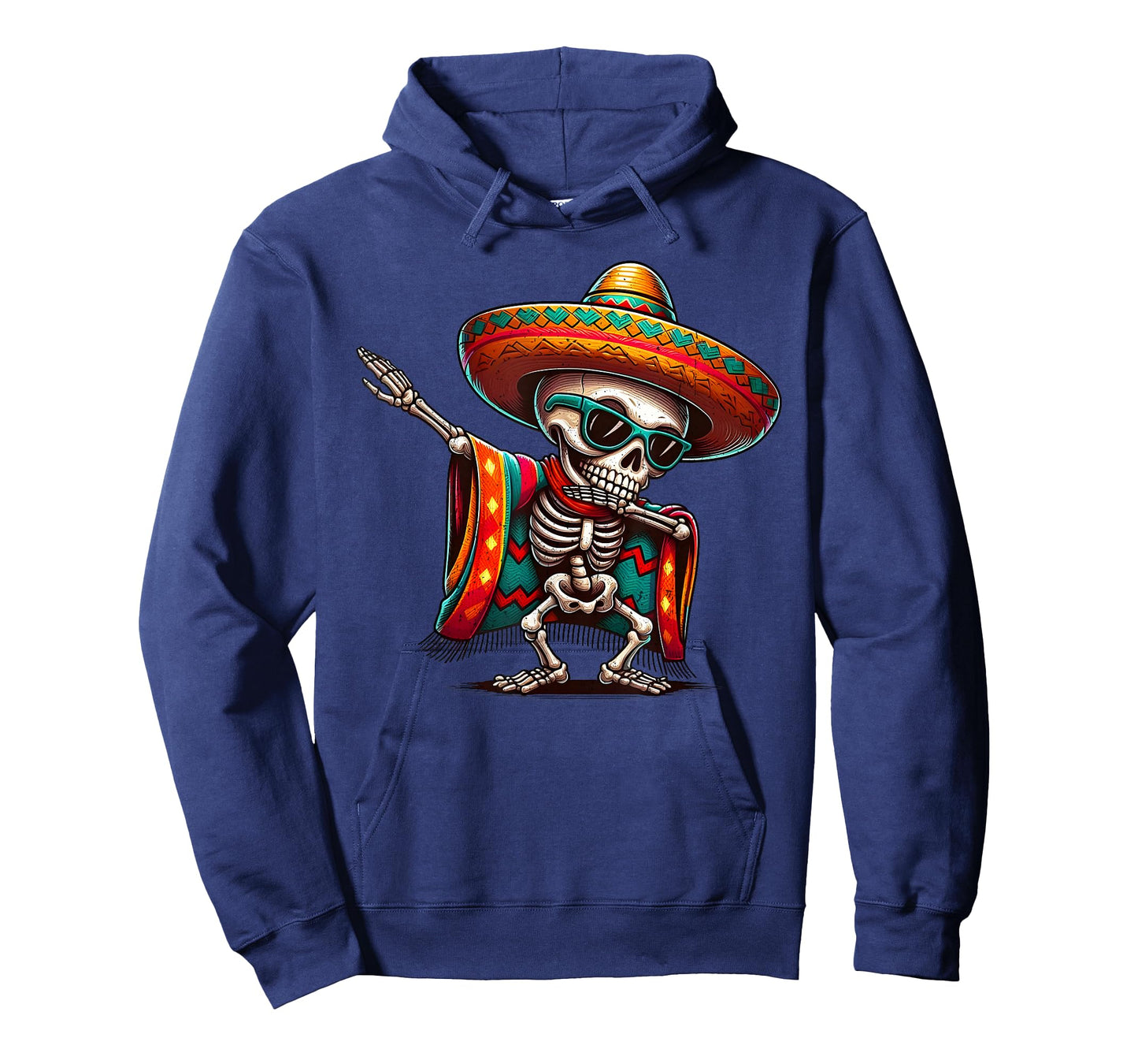 Funny Dabbing Mexican Skeleton Poncho Cinco de Mayo T-Shirt