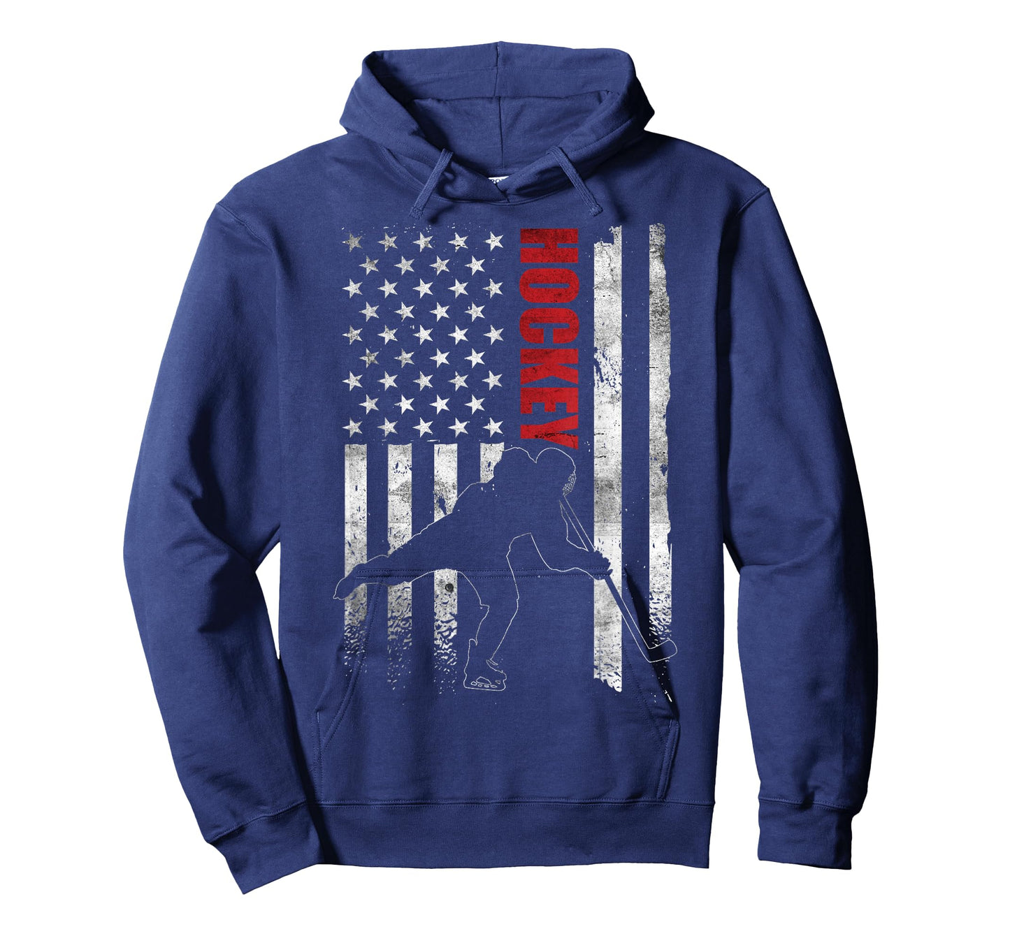 Vintage Ice Hockey American Flag Ice Hockey Player 4th July T-Shirt