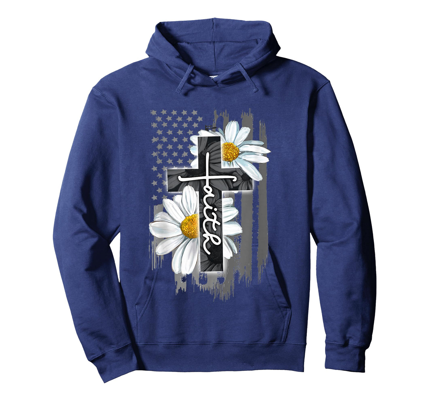 Faith American Flag Daisy Christian Faith Jesus God Lover T-Shirt