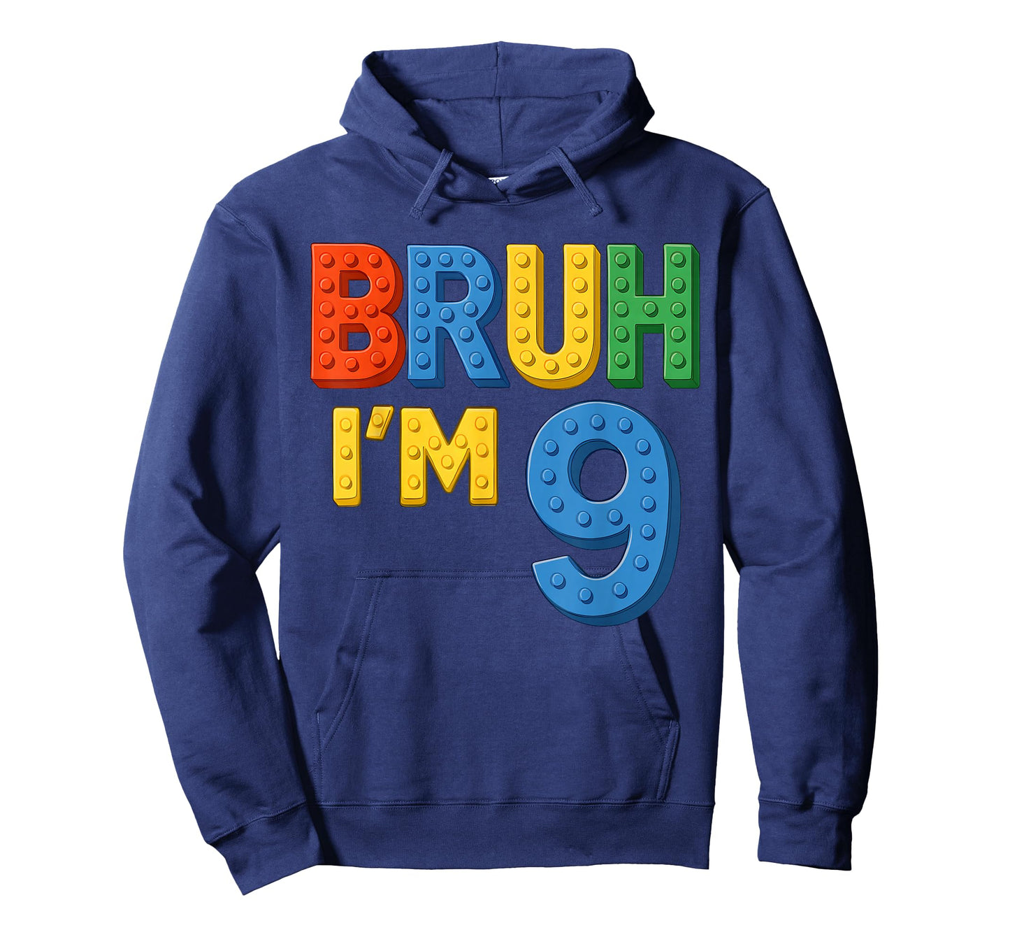 Bruh I'm 9 Building Blocks Brick Builder 9th Birthday Boy T-Shirt