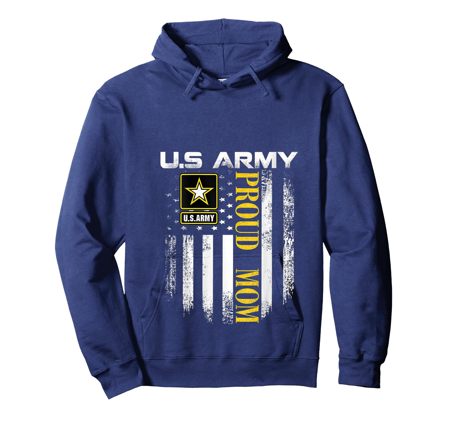 Womens Vintage Army Proud Mom With American Flag Gift V-Neck T-Shirt