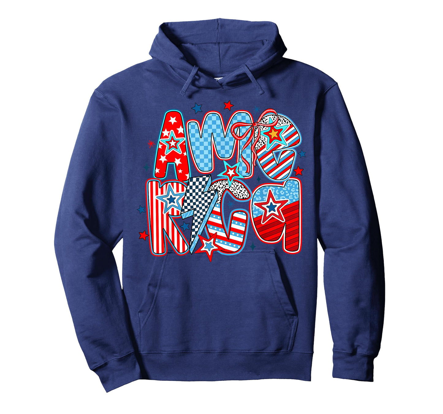 American Coquette Bow Patriotic USA Flag Happy 4th Of July T-Shirt
