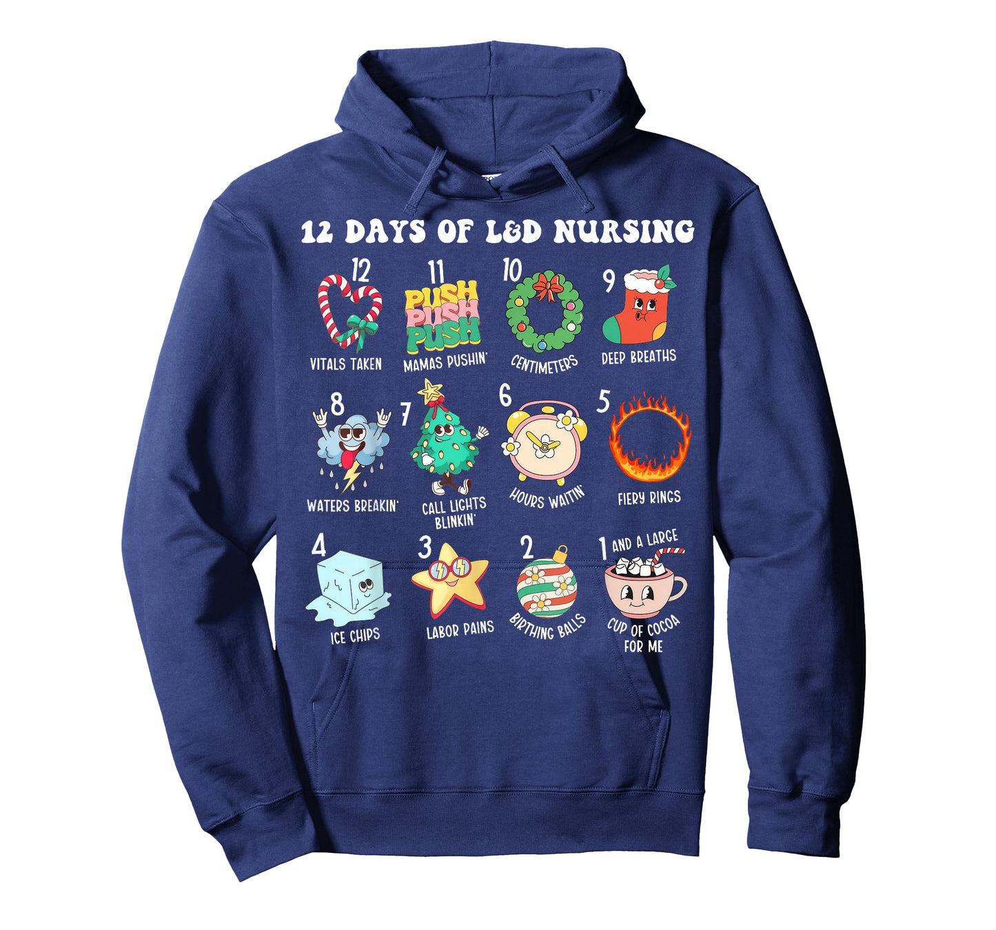 12 Days Of L&D Unit Nursing Labor & Delivery Nurse Christmas T-Shirt