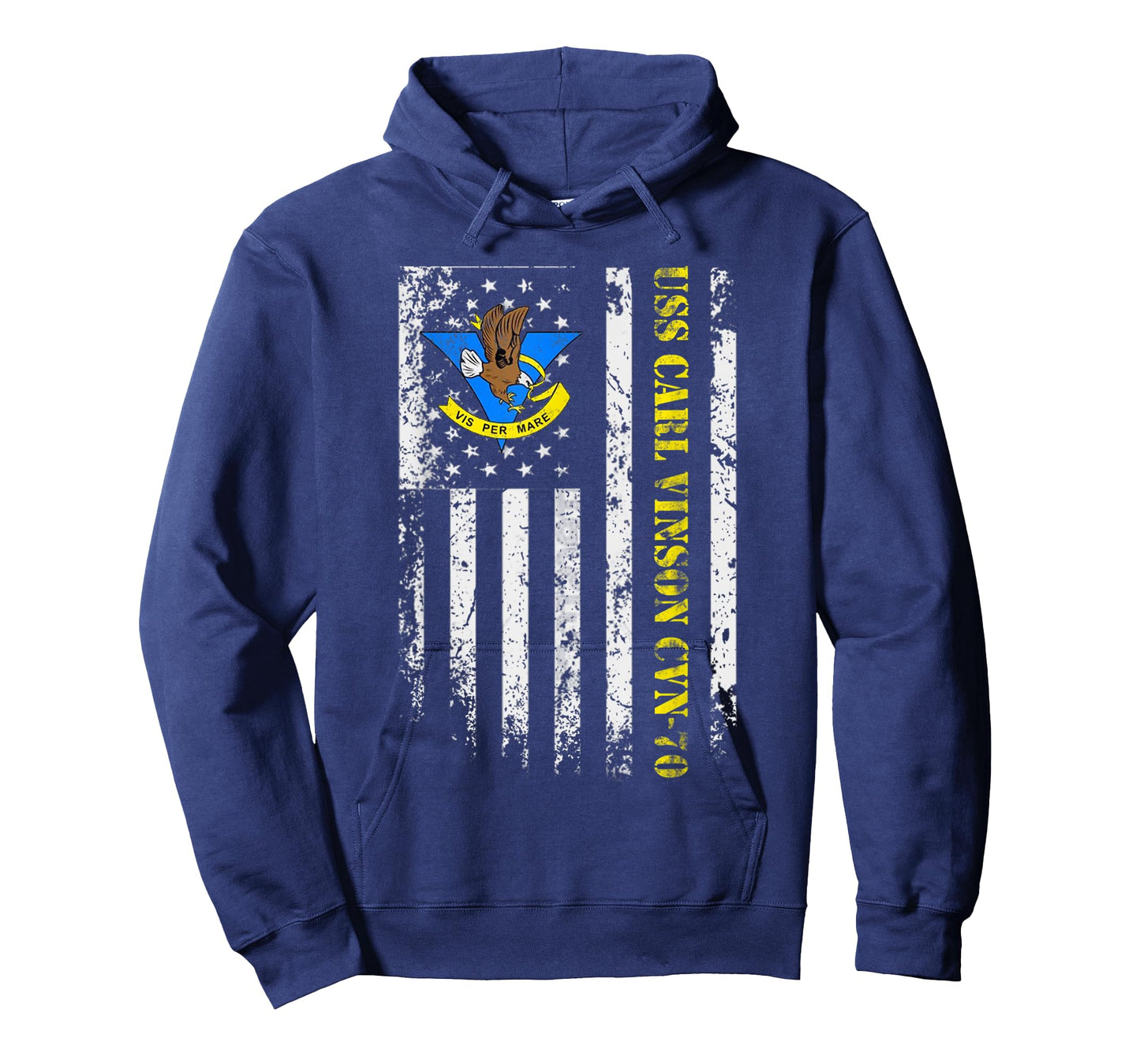 USS Carl Vinson CVN-70 Veteran American Flag Gift for Mens T-Shirt