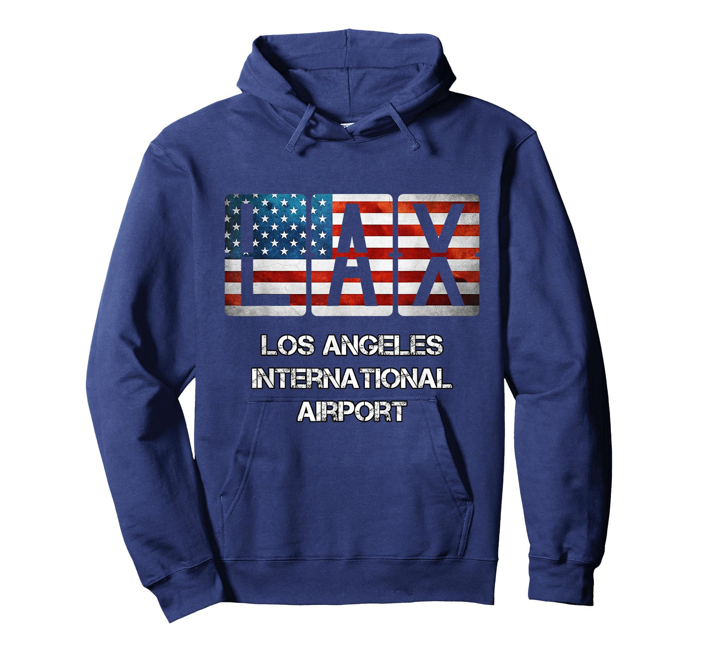 LAX Airport Los Angeles Distressed American Flag California T-Shirt