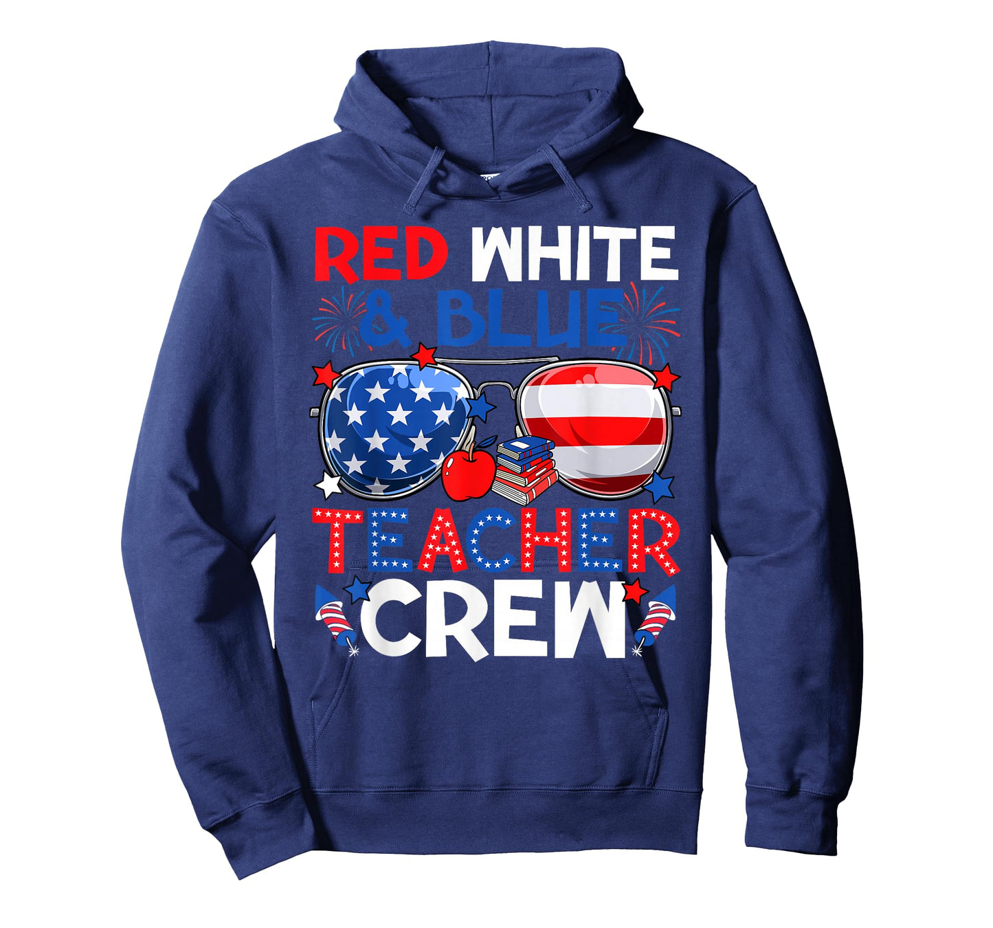 4th of July Red White & Teacher Crew American Flag T-Shirt