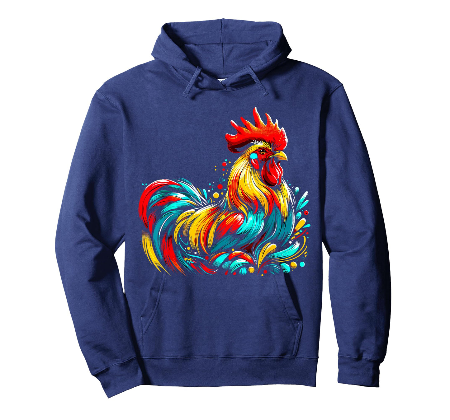 Chicken Colorful Farm Chicken T-Shirt, Small, Black