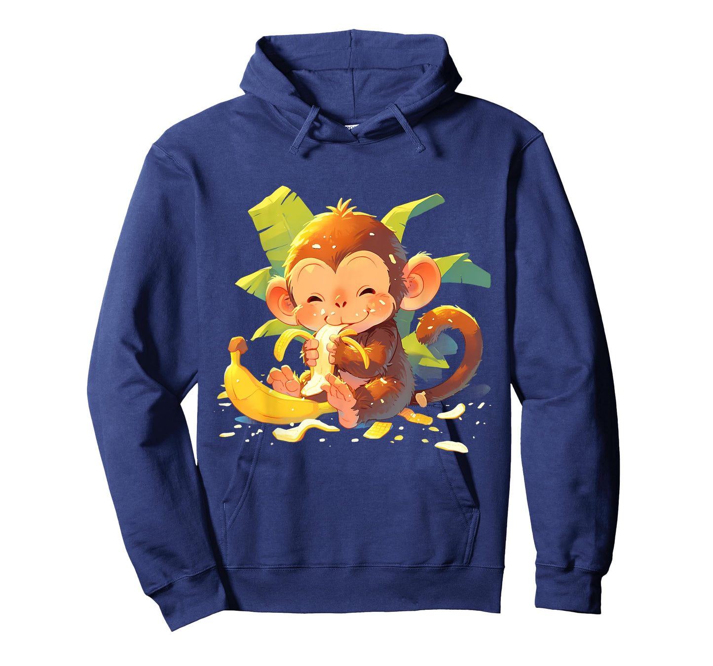 Banana Monkey Artwork Drawing Colourful Cute Monkey T-Shirt