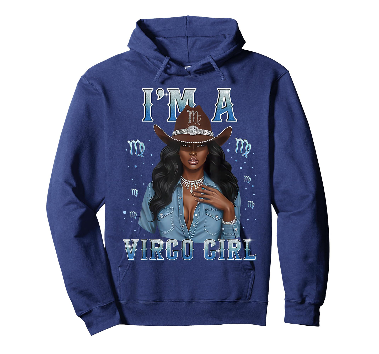 Fabulous Im A Virgo Girl Zodiac Birthday Cowboy Hat Denim T-Shirt