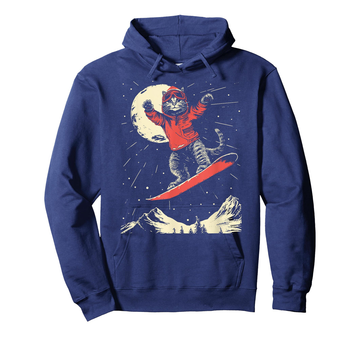 Cat Snowboard Ski Lover For Men Women Kids Mountain Skier T-Shirt
