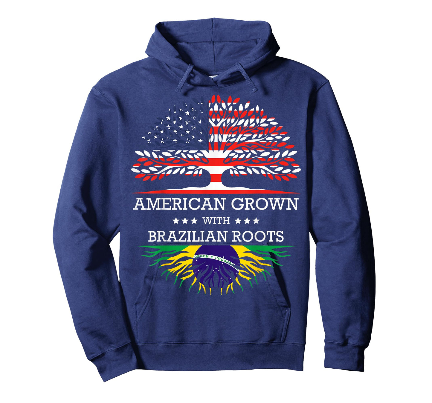 American Grown with Brazilian Roots USA Flag T-Shirt