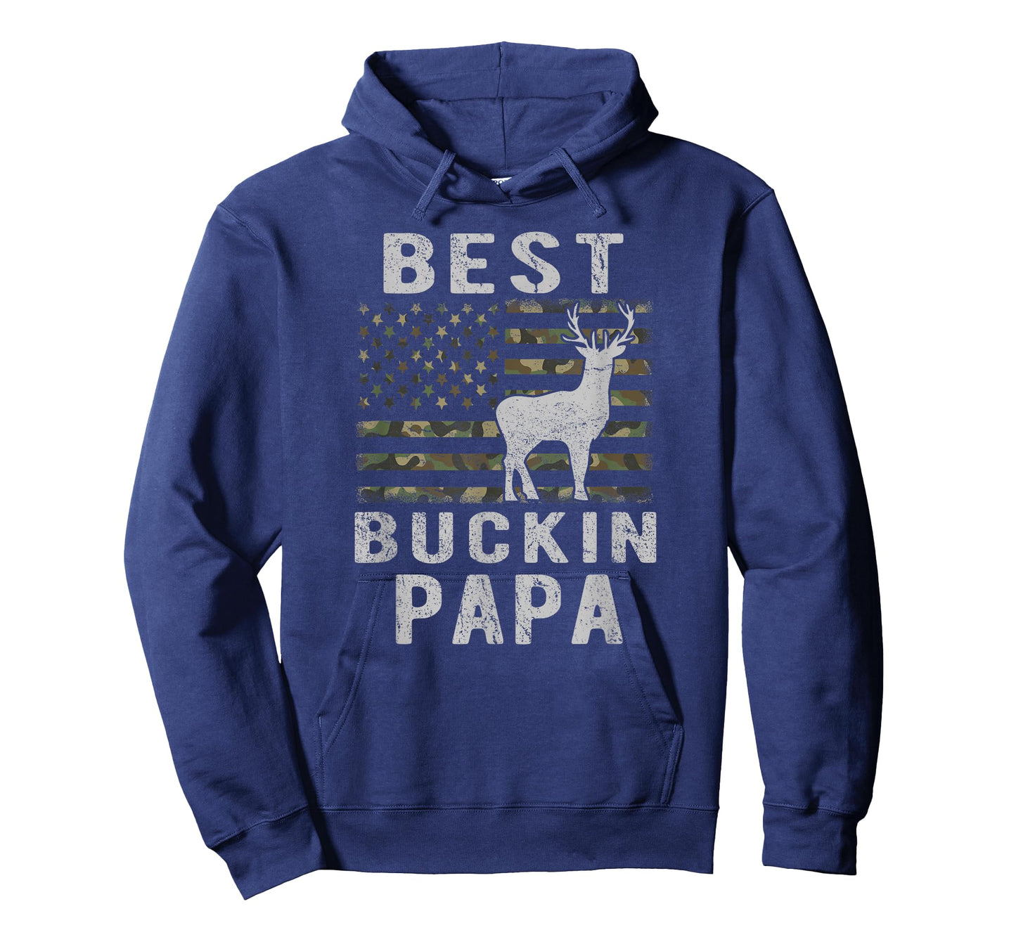 Best Bucking Papa Camouflage American Flag Deer Hunting T-Shirt