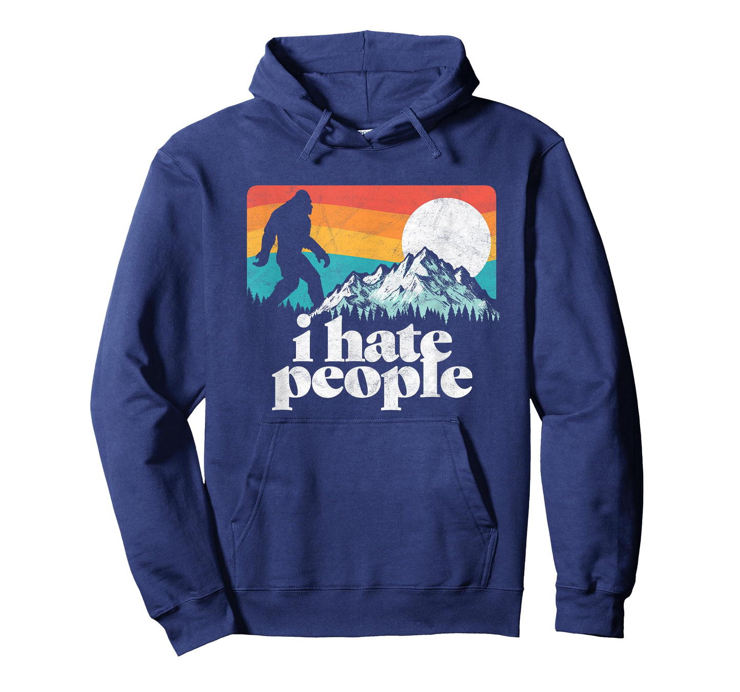 I Hate People! Funny Bigfoot Mountains Retro T-Shirt