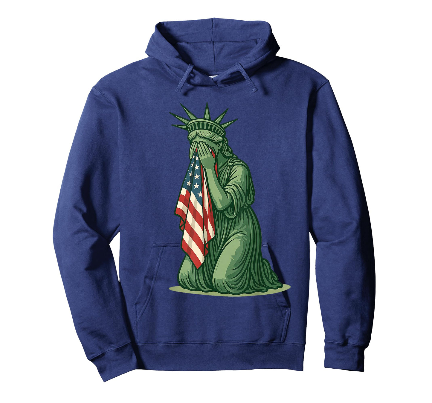 Statue of Liberty Crying Sad USA Flag Patriotic Resist T-Shirt
