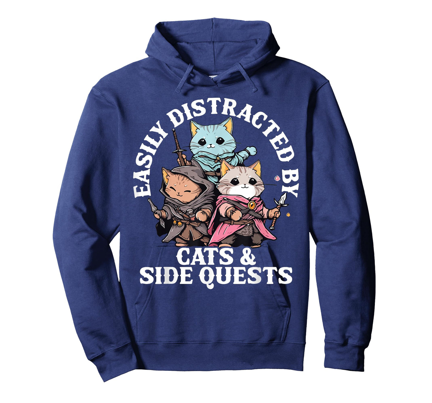 Cats Side Quest Distracted Tabletop Funny Men Women Kids Dad T-Shirt