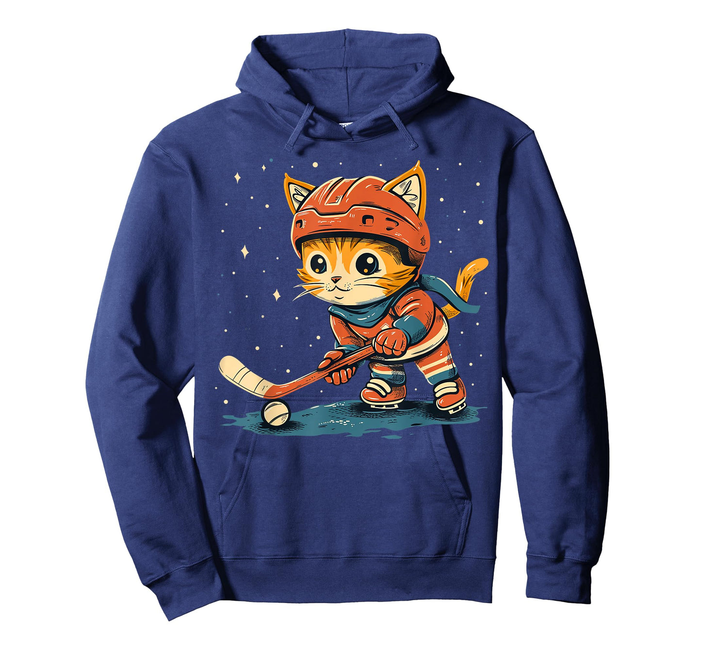Ice Hockey player Cat on Ice Hockey T-Shirt for Men Women Kids