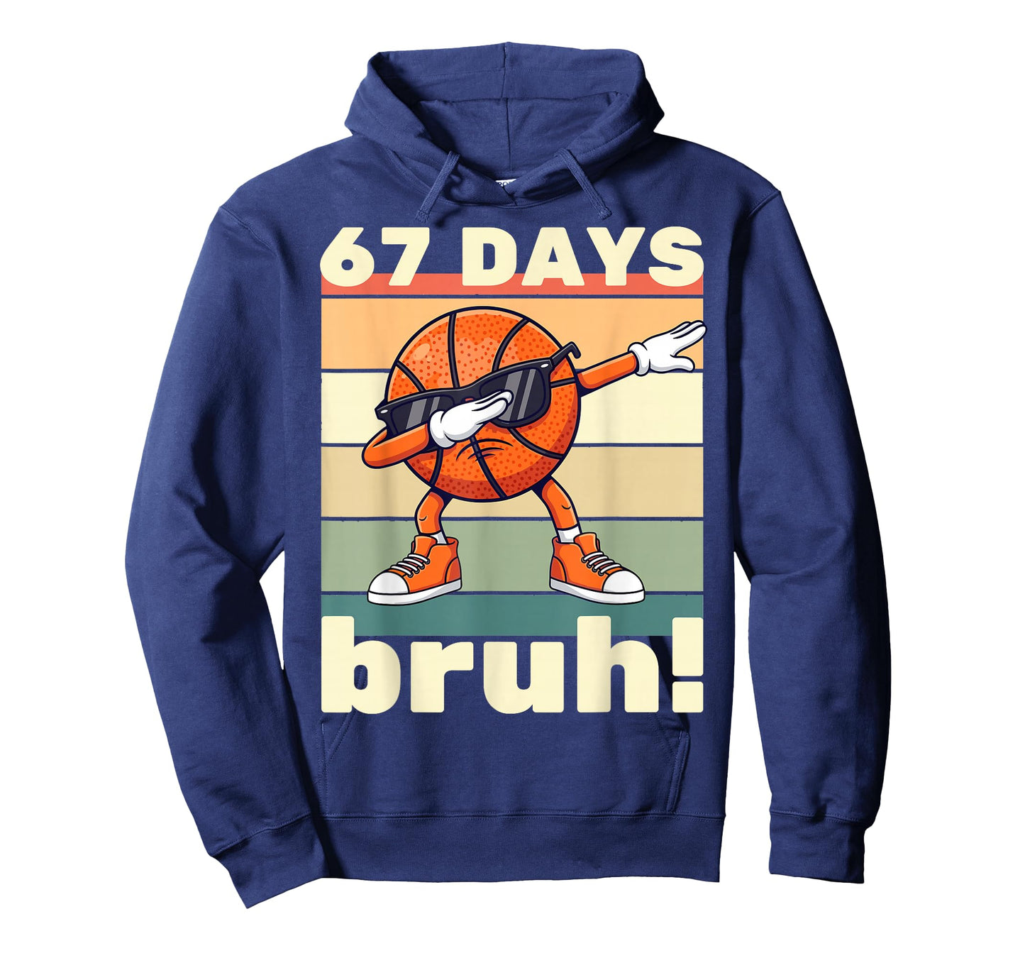 67 Days of School Funny Bruh Teacher Kids Dabbing Basketball T-Shirt