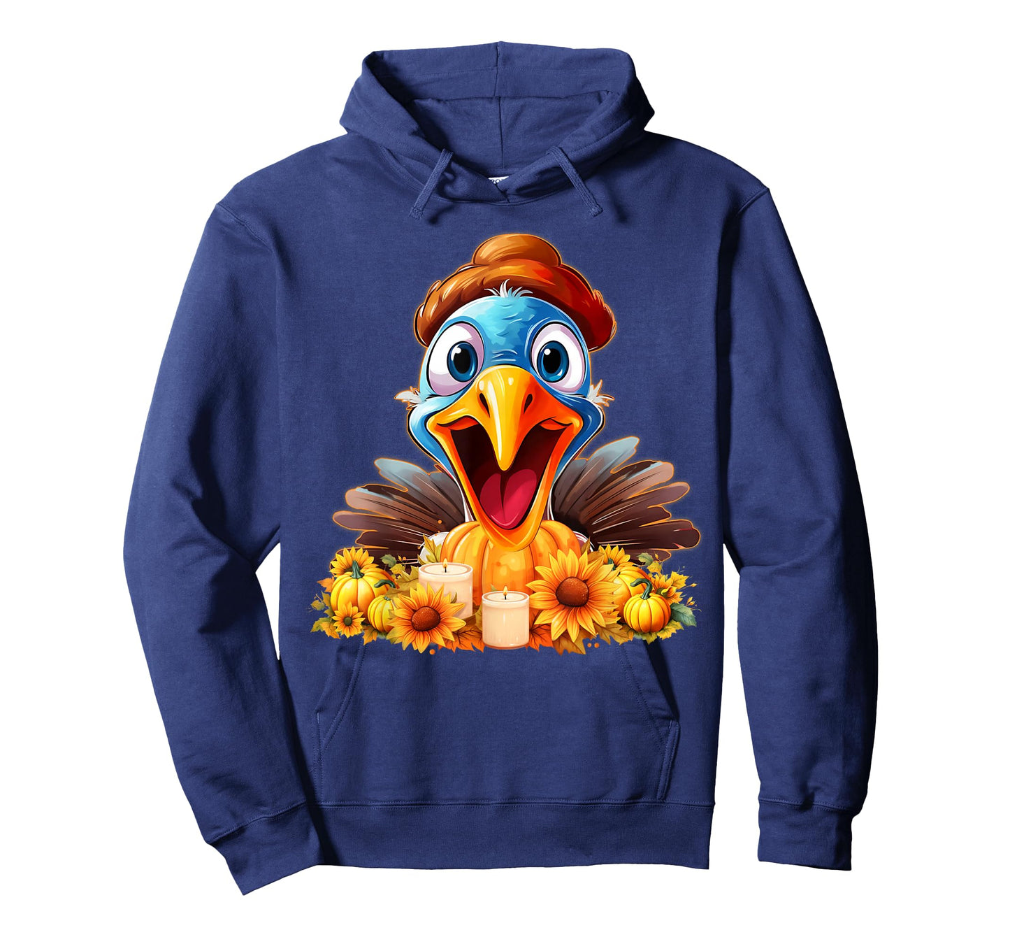 Cute Thanksgiving Turkey with Pumpkins & Sunflowe Girls Boys T-Shirt