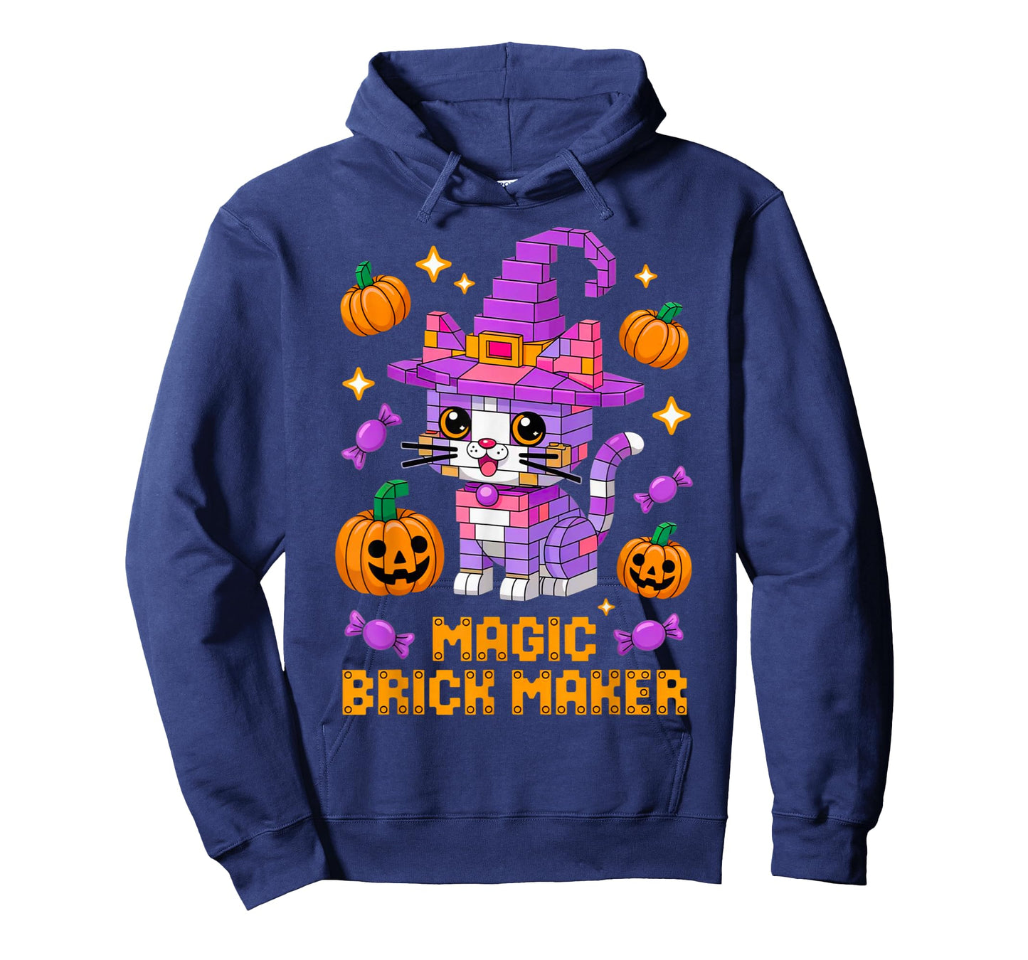Master Builder Halloween Cat Lover Building Bricks Blocks T-Shirt