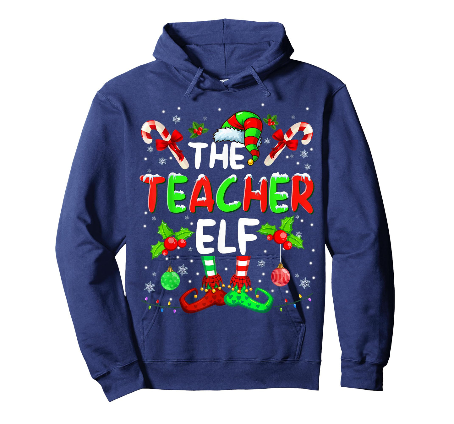 The Teacher Elf Costume Pajamas Pjs Christmas Xmas Men Boy T-Shirt