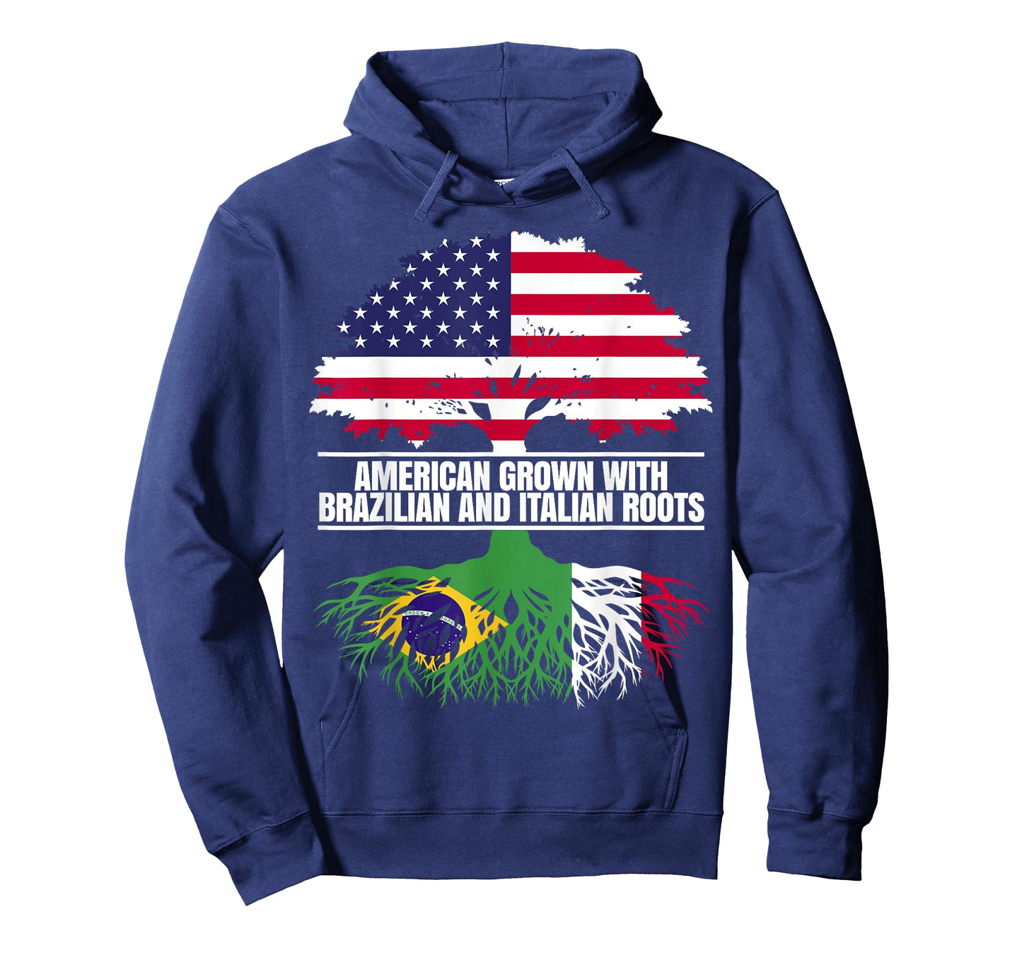 American Grown with Flag Heritage Brazilian Italian Roots T-Shirt