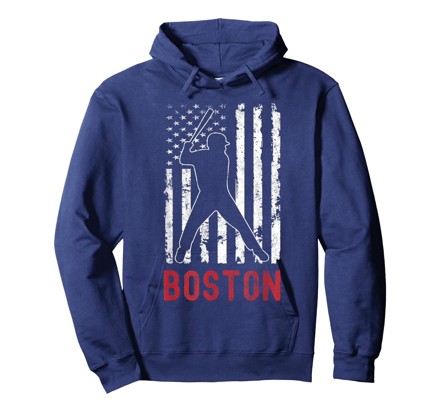 Boston Massachusetts American Flag Baseball Weathered T-Shirt