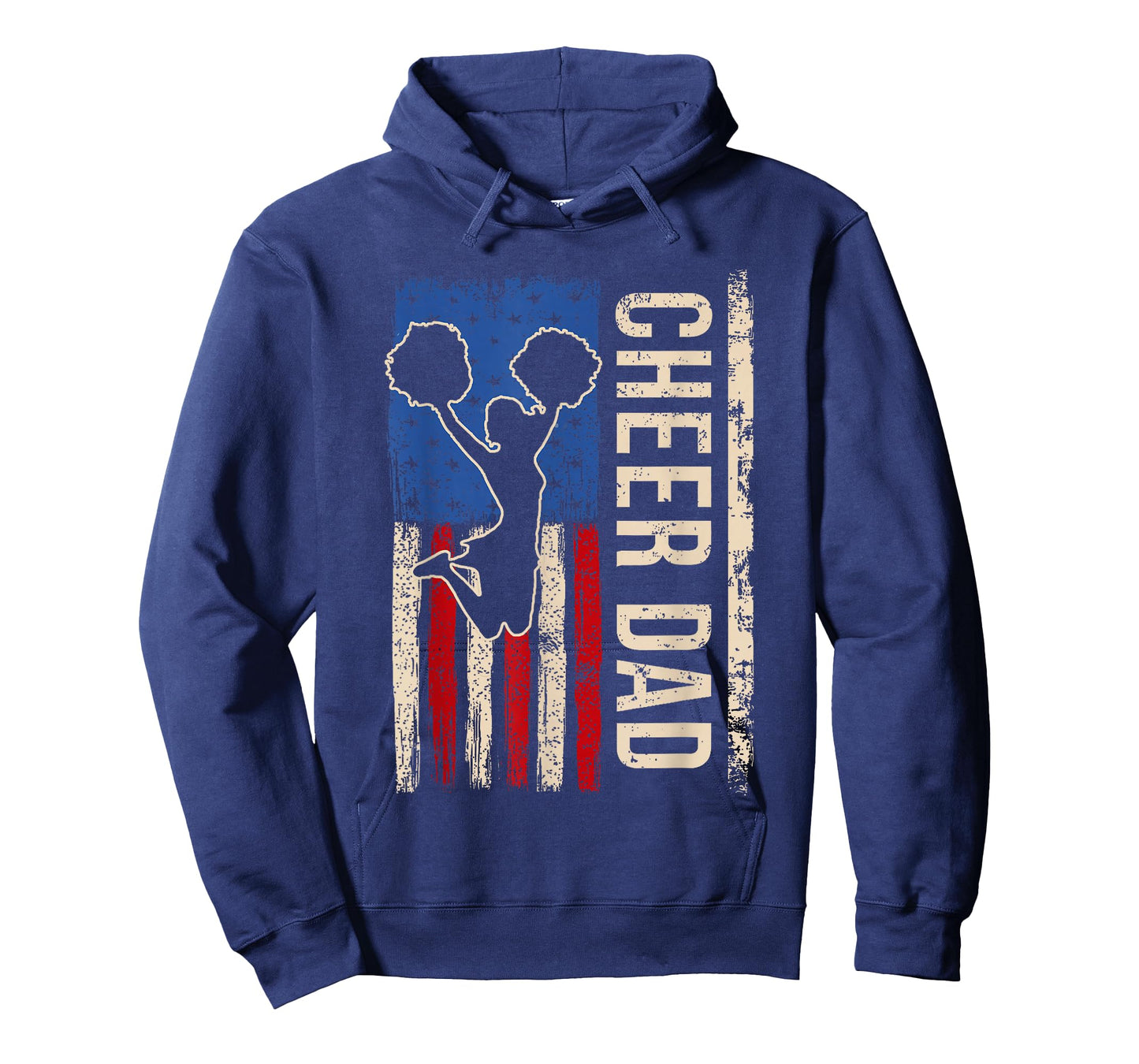 Vintage Cheer Dad Cheerleading American Flag Men Design T-Shirt