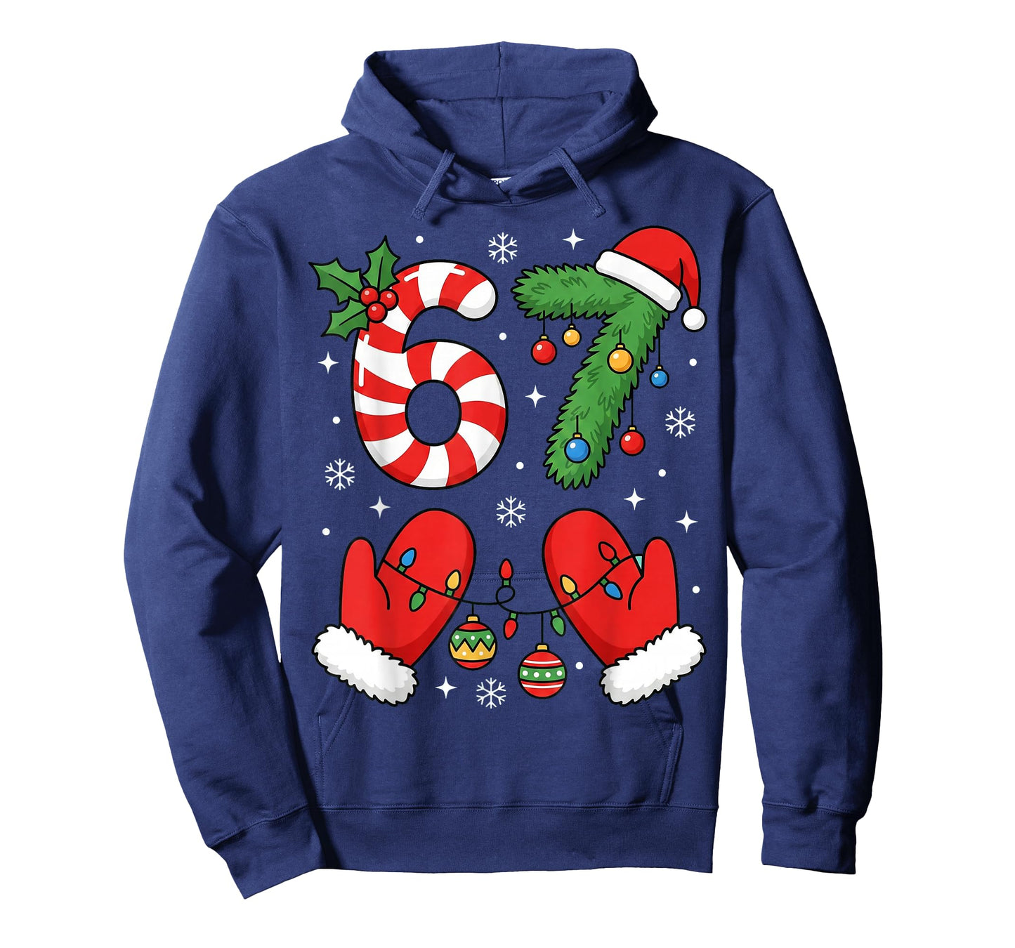Trending Six Seven 67 Meme 6 7 Santa Hand Xmas Christmas T-Shirt