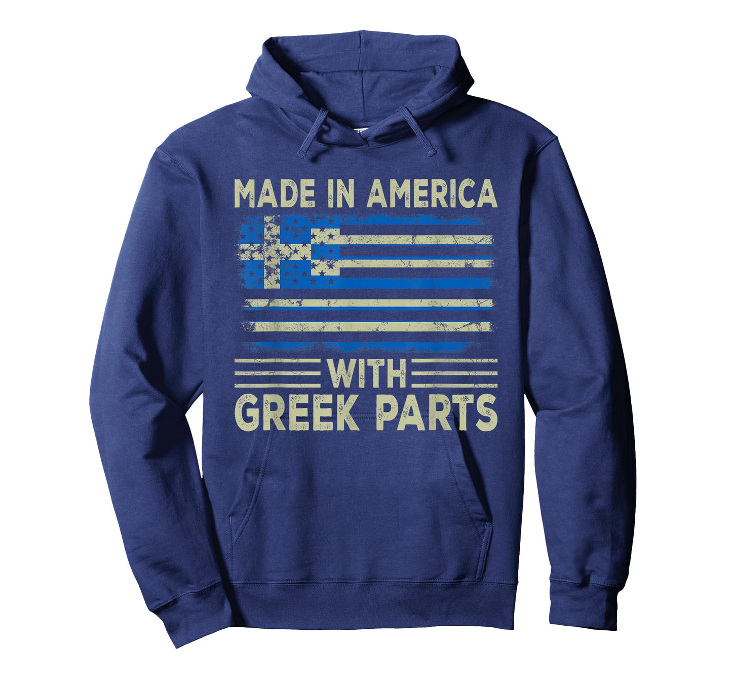 Made in America with Greek Parts US Greece Flag T-Shirt