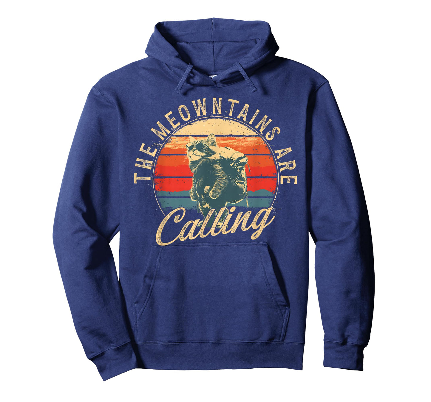 The Meowntains Are Calling Retro Hike Funny Hiking Cat T-Shirt