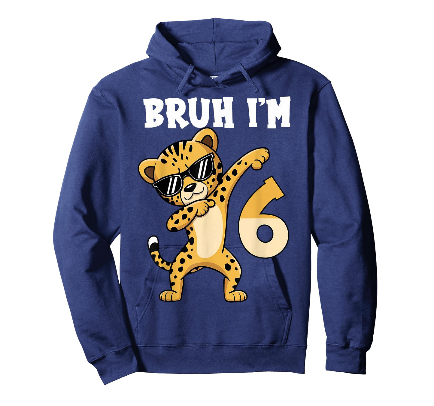 Bruh I'm 6 Years Old Dabbing Cheetah 6th Birthday Boy Kids T-Shirt