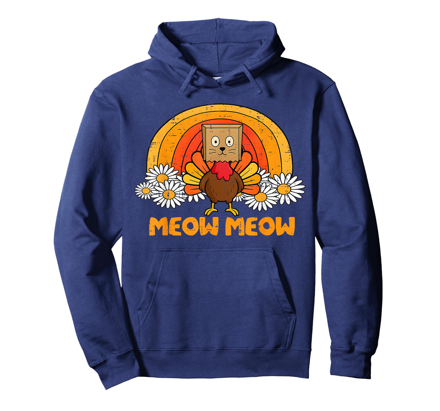 Turkey Cat Meow Funny Thanksgiving Men Women Boy Girl Kids T-Shirt