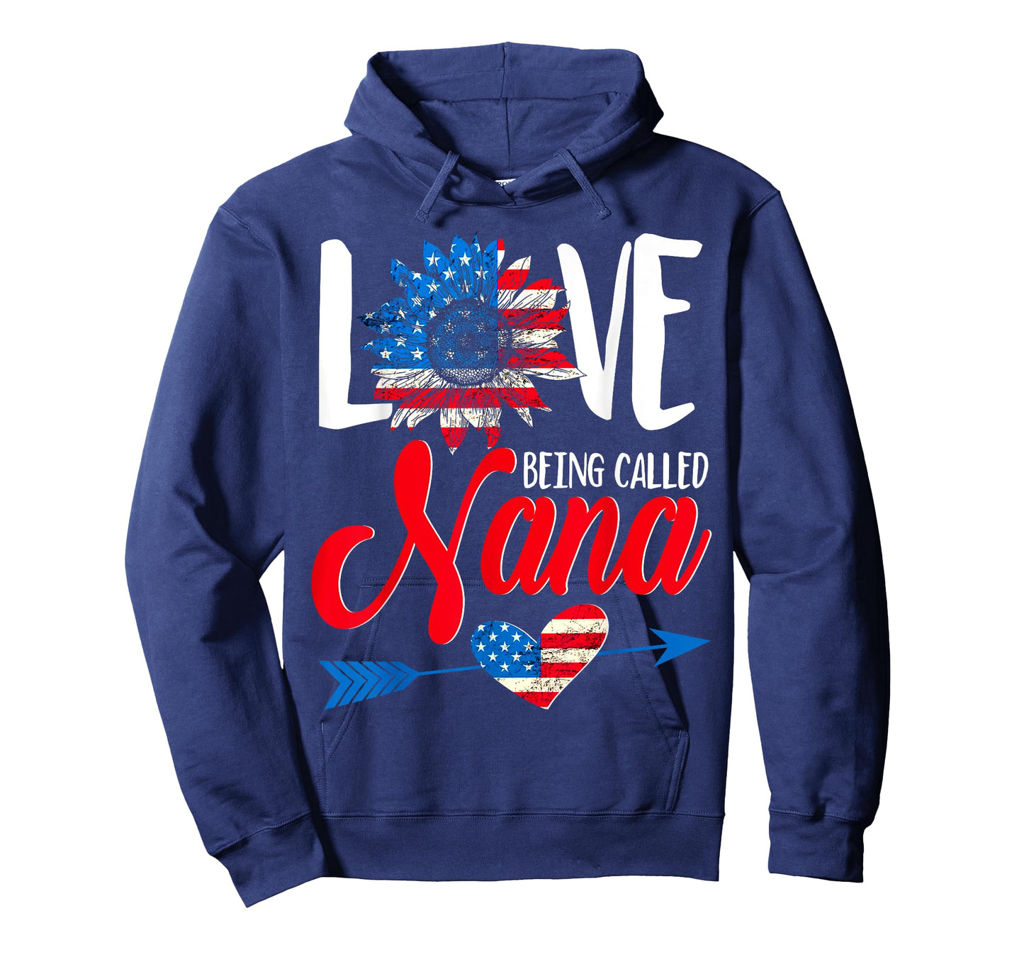 I Love Being Called Nana Sunflower American Flag July 4th T-Shirt