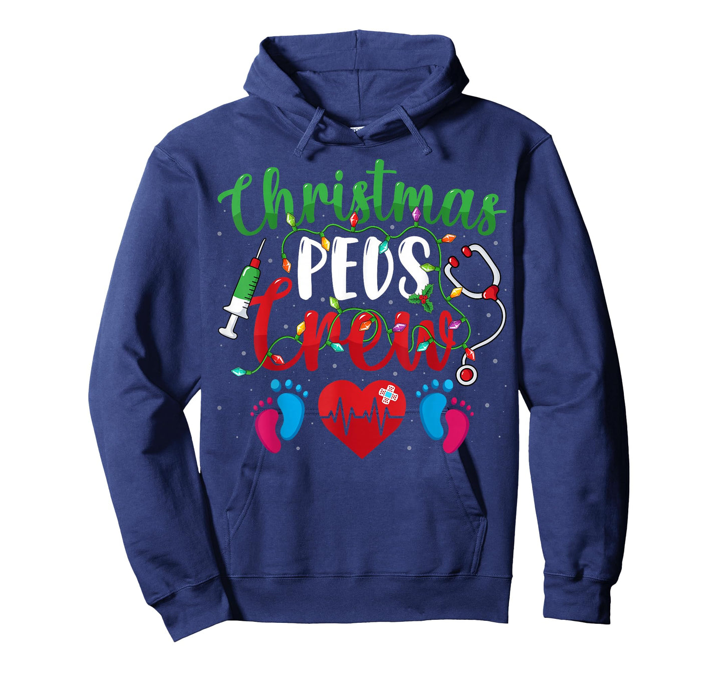 Christmas PEDS Crew Holiday Xmas Lights Pediatric Nurse T-Shirt
