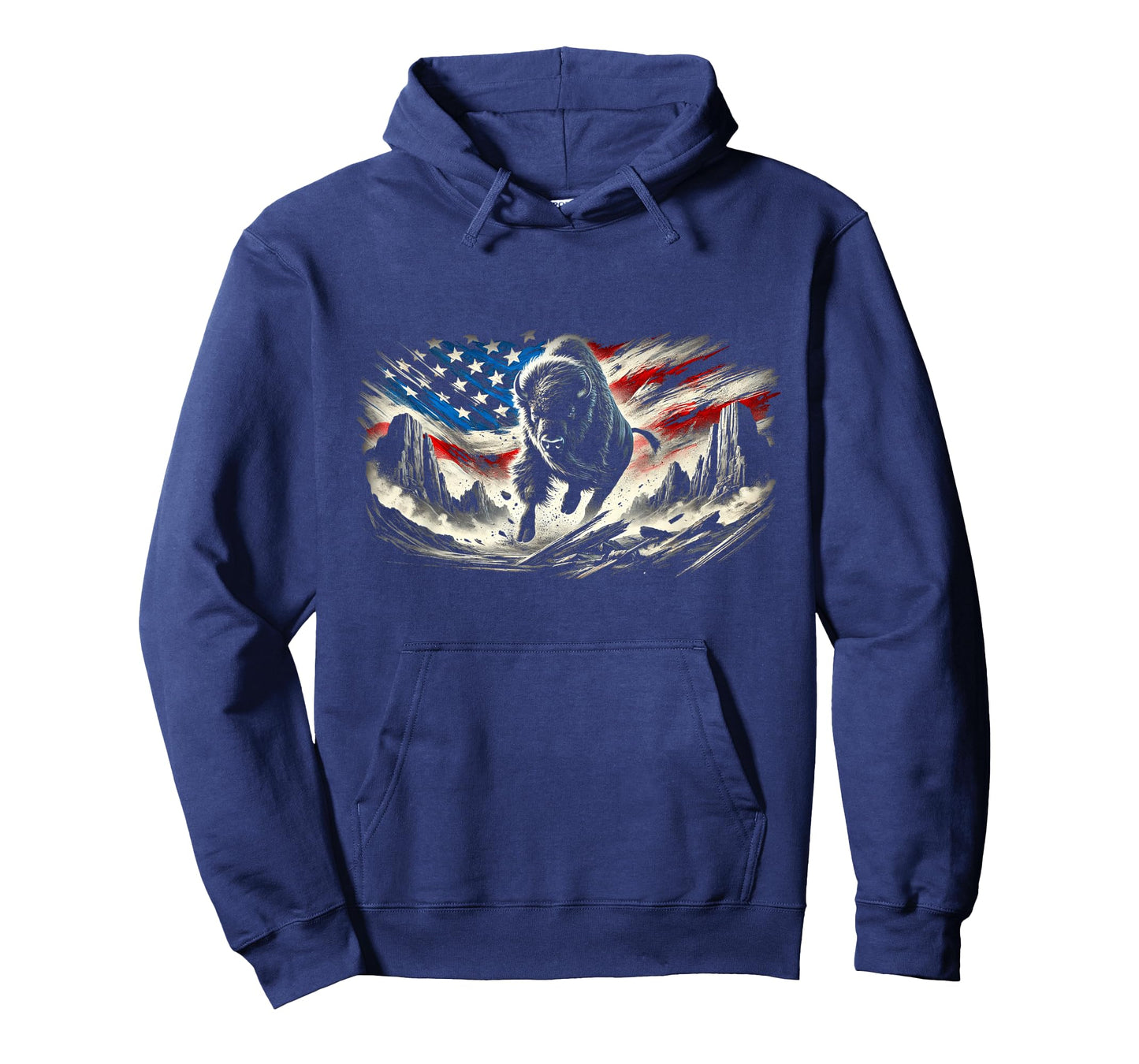 Western Buffalo American Bison USA Buffalo American flag T-Shirt