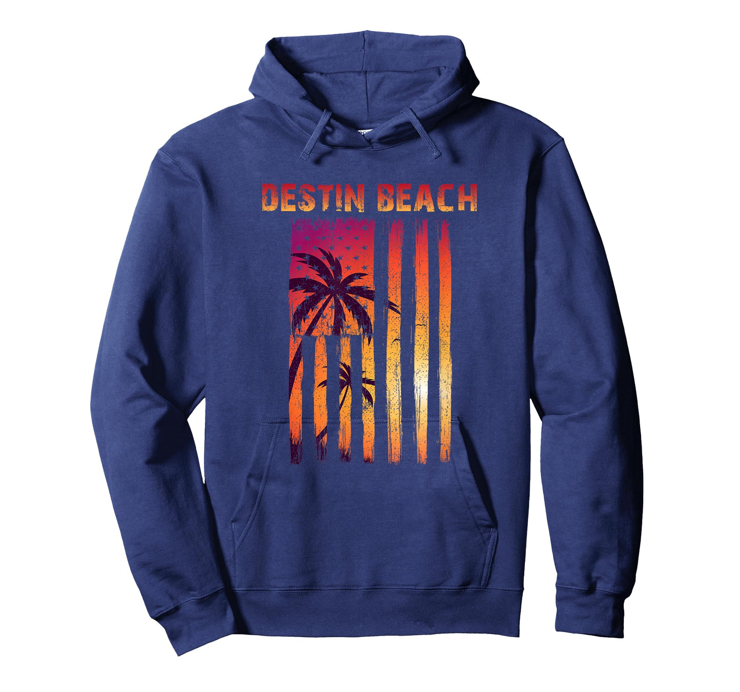 Vintage Destin Beach, Florida Patriotic Flag T-Shirt