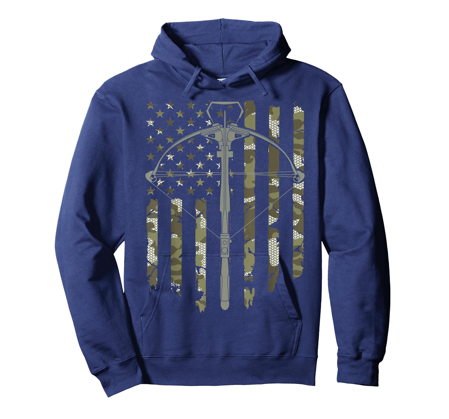 Crossbow Hunting Vintage American Flag Camouflage T-Shirt
