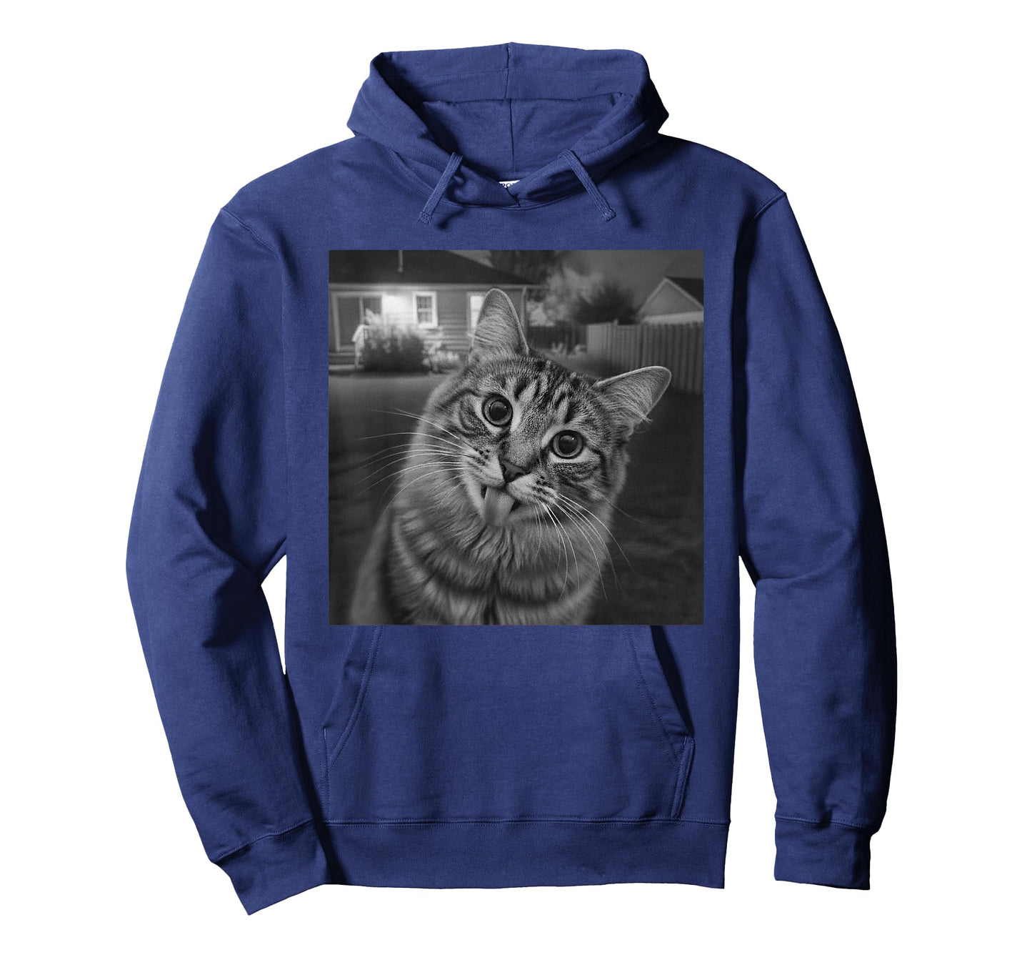 Funny Cat Sticks Out Tongue On Security Camera T-Shirt