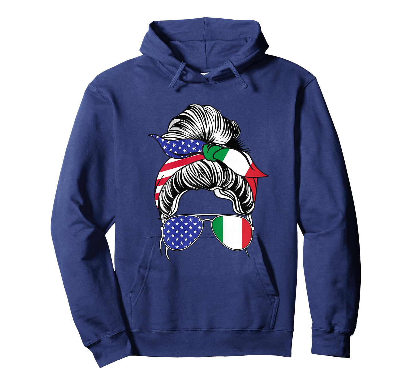 Italian Girl Italy Flag Woman USA American Patriotic Strong T-Shirt
