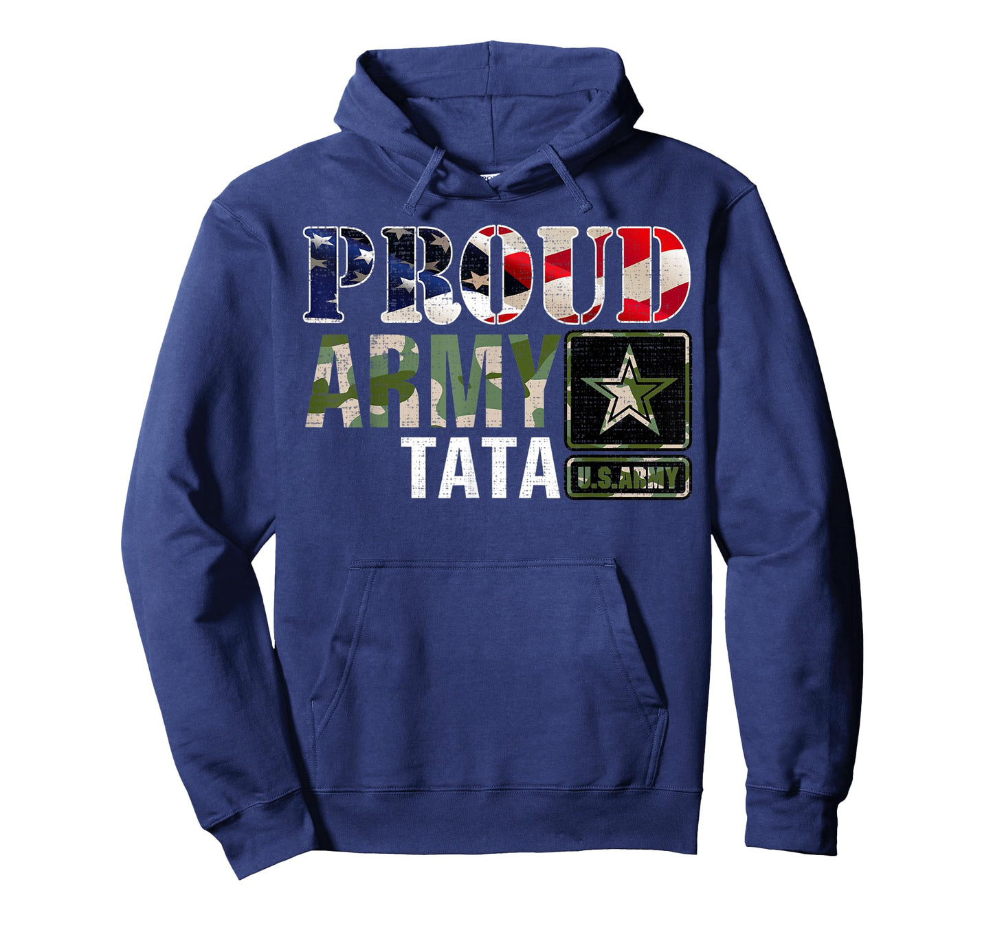 Vintage Proud Army Tata Camo With American Flag Gift T-Shirt