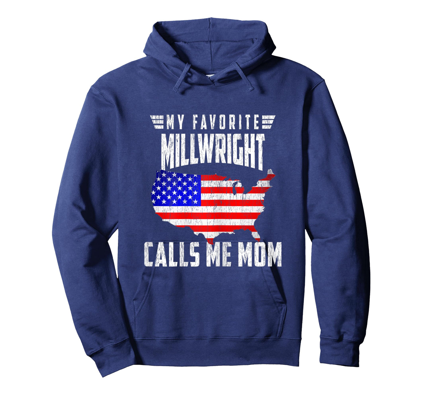 My Favorite Millwright Calls Me Mom USA American Flag Women T-Shirt