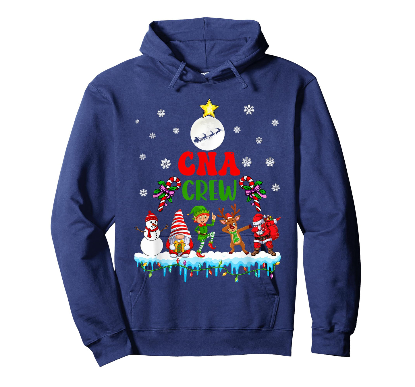 CNA Crew Xmas Dabbing Reindeer Santa Elf Proud Nurse Nursing T-Shirt