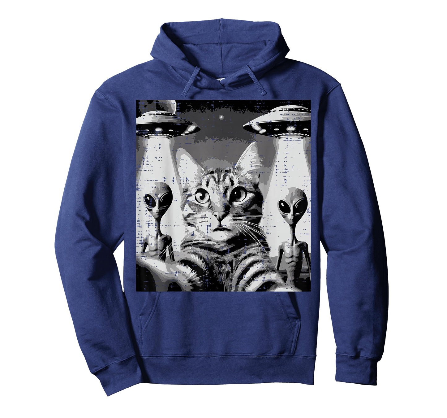 Cat Selfie with Aliens UFO Funny Encounter Men Women Kids T-Shirt