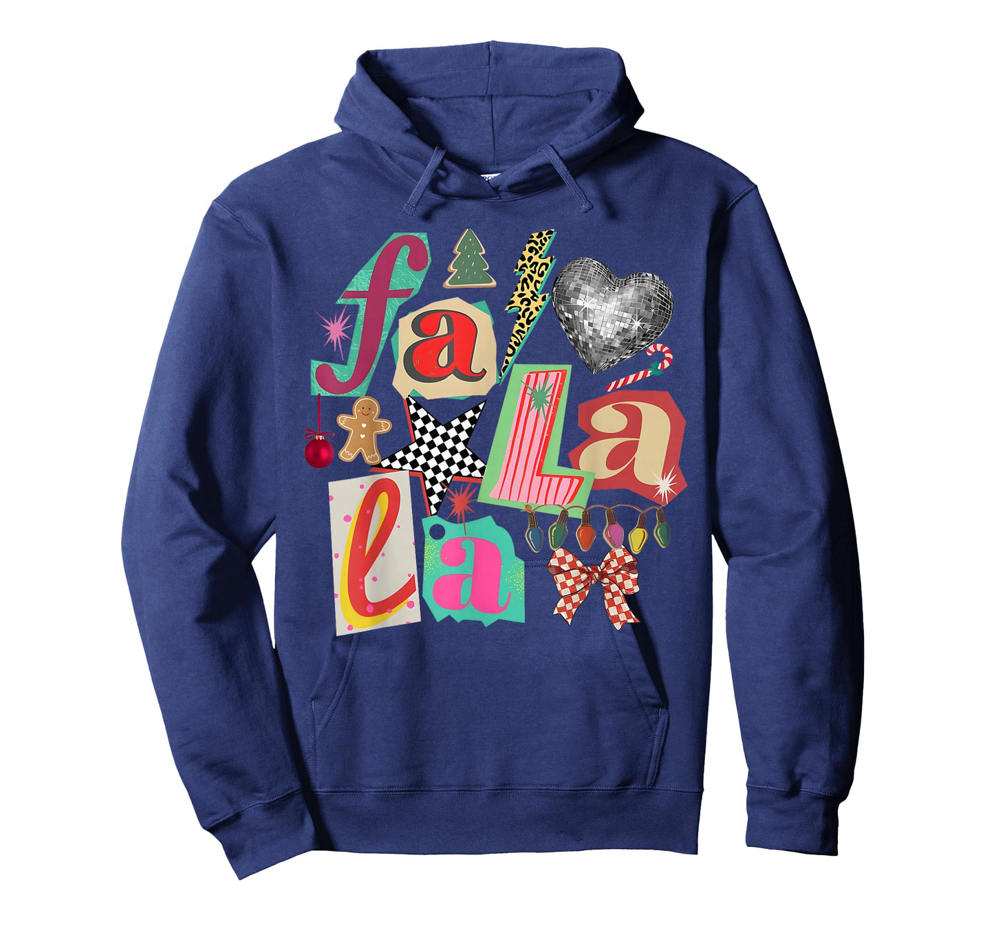 FA La La Retro Christmas Lights Disco Ball Gingerbread Tree T-Shirt