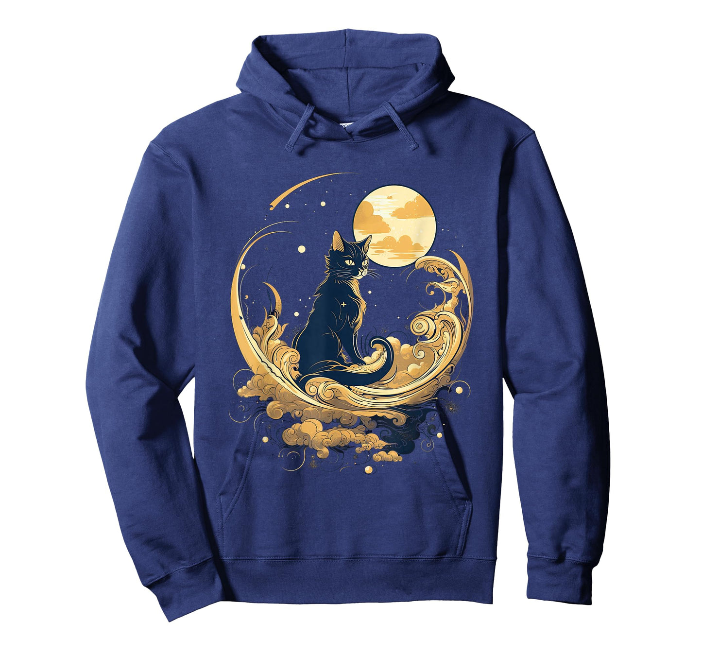 cat in front of moon and stars goth pastel kawaii T-Shirt