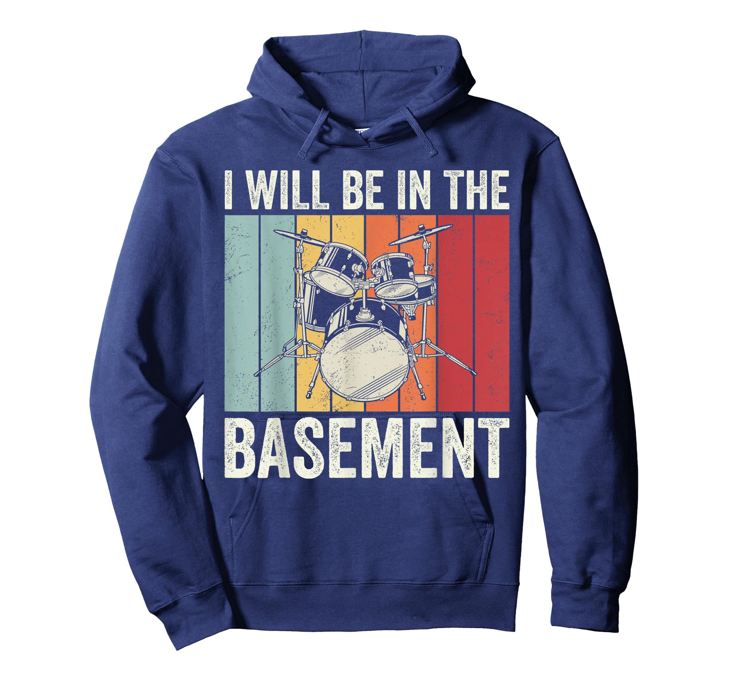 I will be in the basement, retro drum player, band member T-Shirt