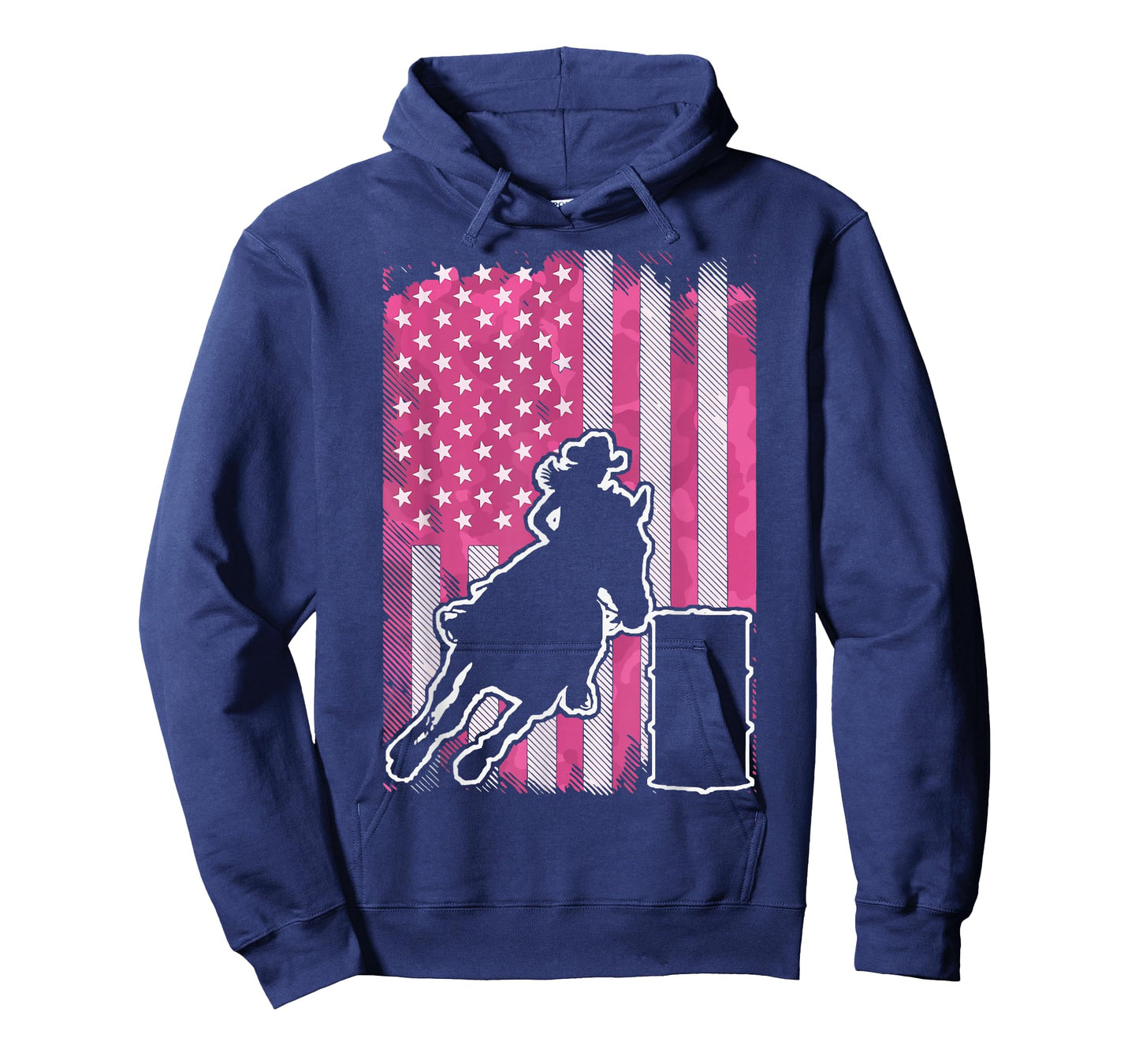 Barrel Racing US Flag Pink T-Shirt