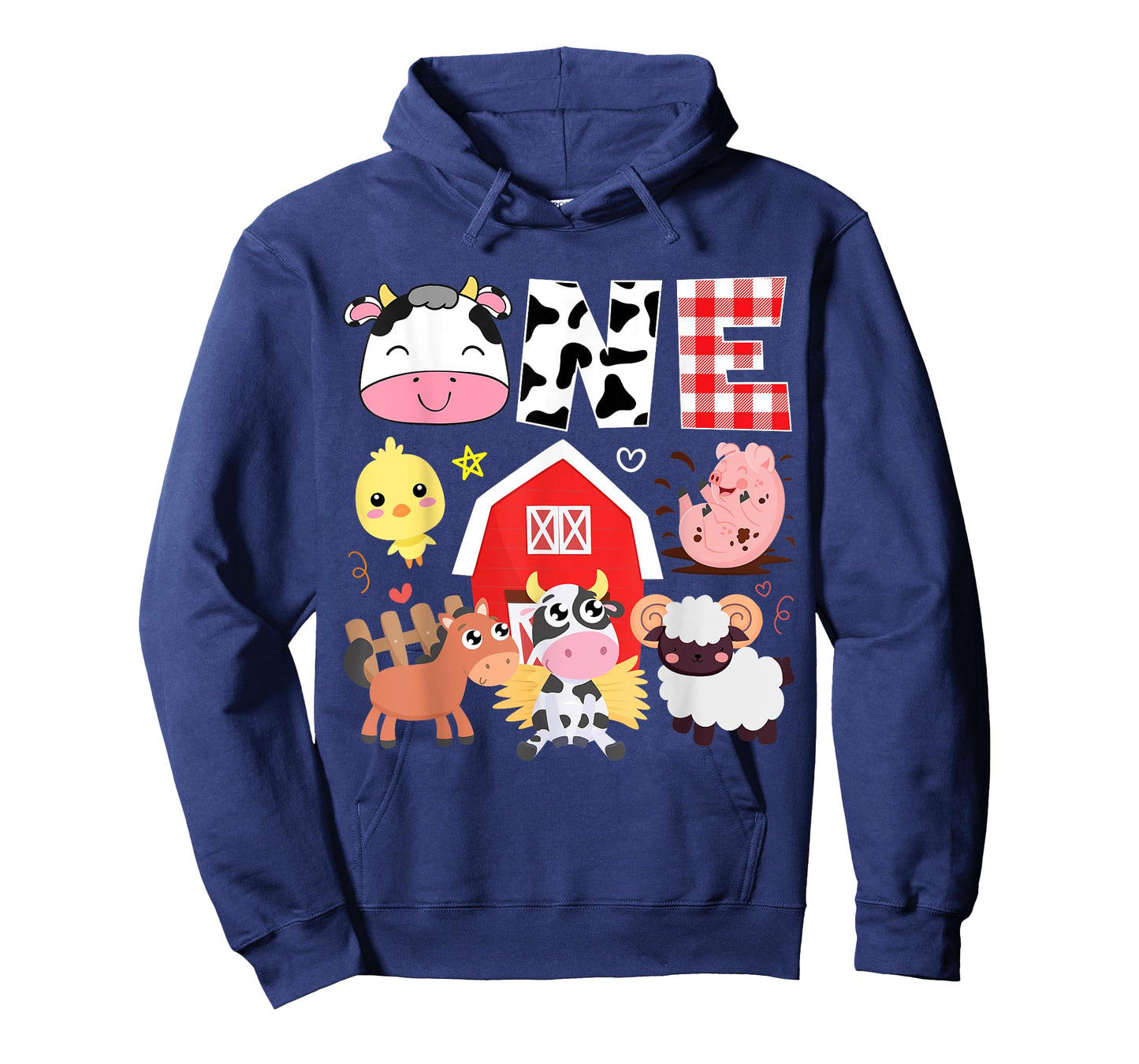1st Birthday One Year Old Farm Theme Animals Birthday Party T-Shirt