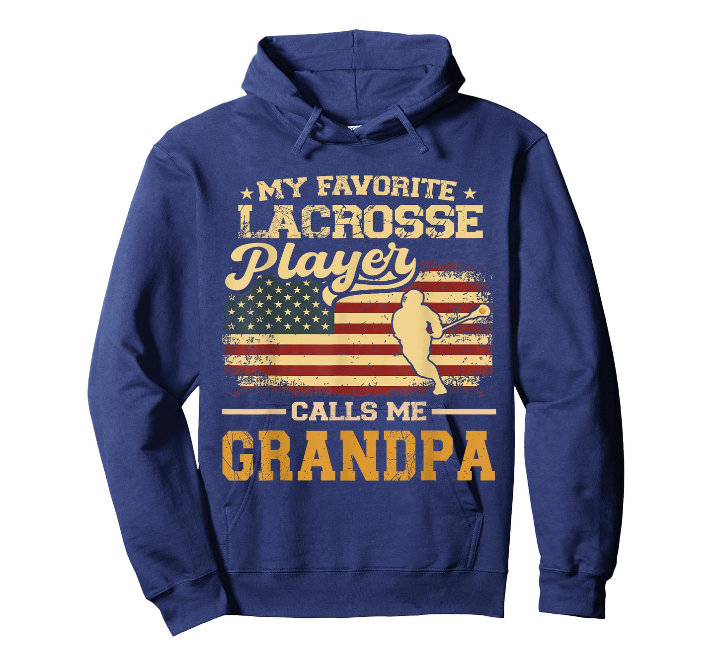 My Favorite Lacrosse Player Calls Me Grandpa US Flag T-Shirt